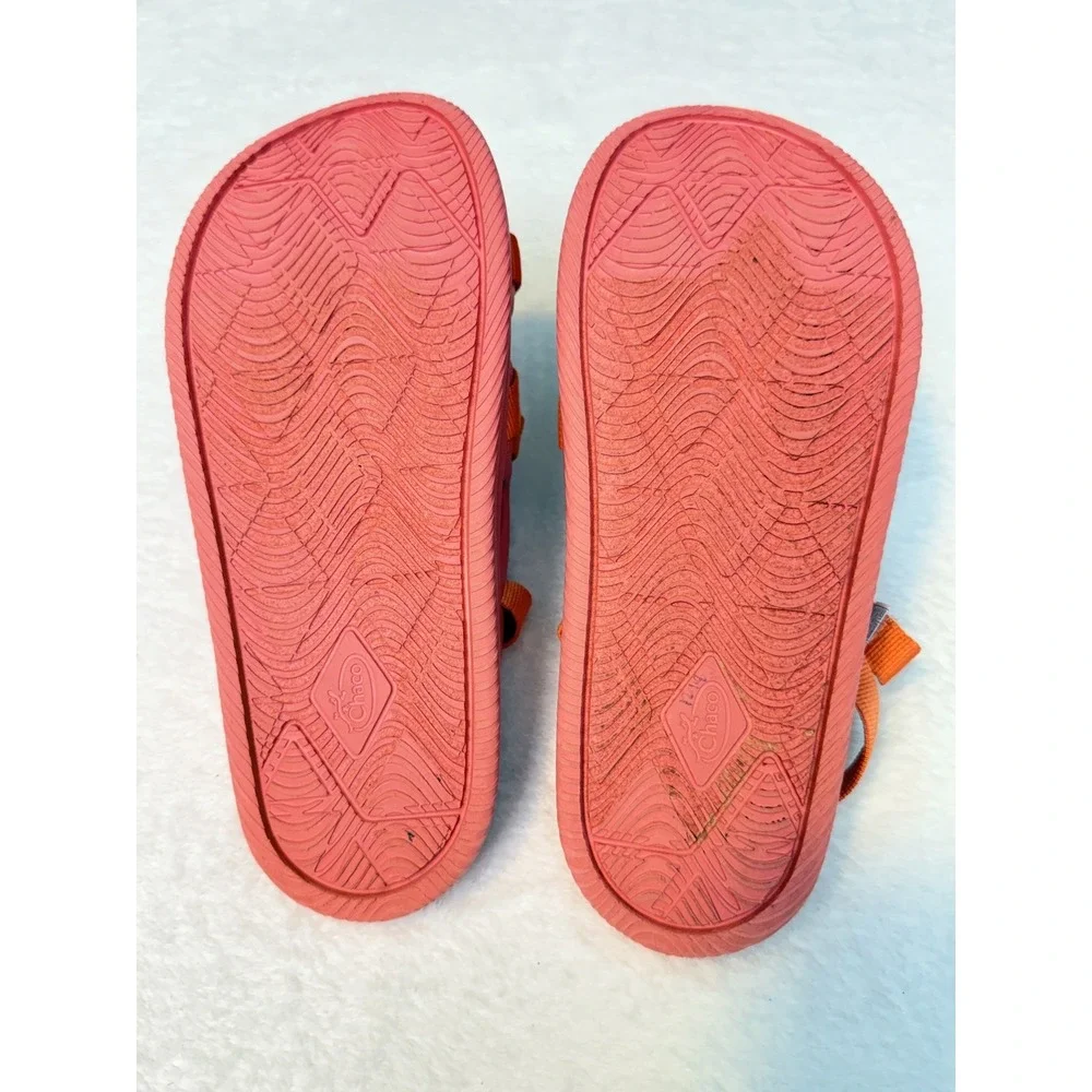Chaco Kids/Girls Coral Pink Orange Adjustable Strap Sandals Outdoor Sz 5 EU 36